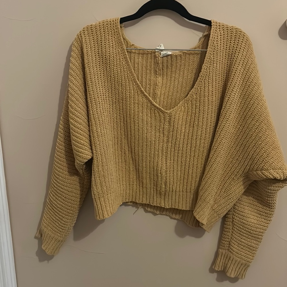 SUPER SOFT Cropped Honey Mustard Sweater